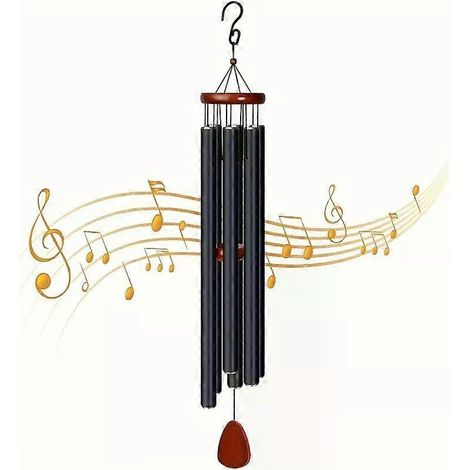 [25 carillons en aluminium aux sonorités profondes] Carillon éolien en aluminium Etherial 25 aux sonorités profondes - Idéal pour la décoration de porche et de jardin (1/4)