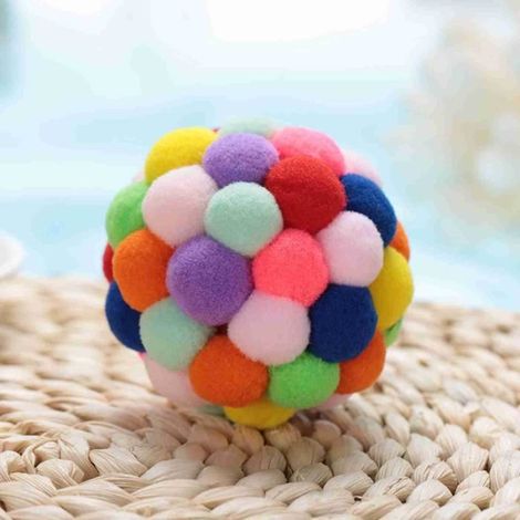 Balles avec Cloche Chat Balle Rebondissante Chat Balle pour Chat Boule en Peluche Chats Jouet Chat Interactif pour Jouer,Mâcher