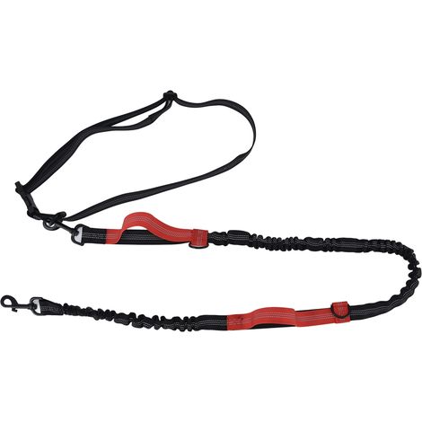 Laisse pour chien rétractable réfléchissante, réglable et portable - Traction sécurisée pour promenades canines, couleur rouge. (1/5)