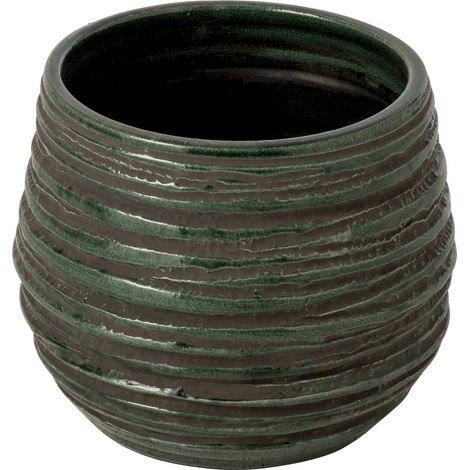 Cache pot en poterie bleu pétrole brillant - bleu pétrole (1/3)