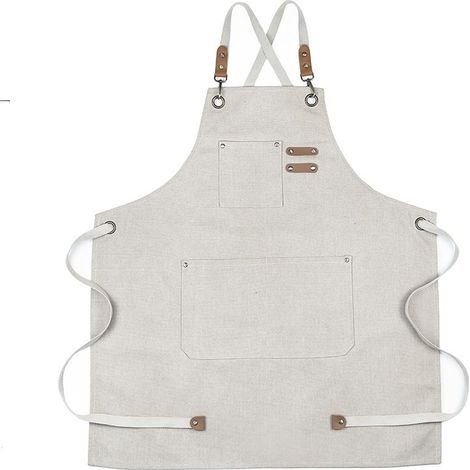 (Beige) Cowboy-Schürze mit Taschen für Friseure, Maler, Gärtner, Haarstylisten für Damen und Herren (1/5)