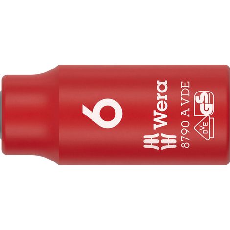 Vaso de punta 8790 A VDE 1/4 pulgadas SW 6mm L.41mm WERA (1/5)