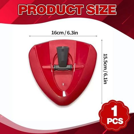 Tête de rechange pour bai rotatif 1 pièce,tête triangle rouge compatible avec seau essoreur Turbo,accessoire de (1/4)