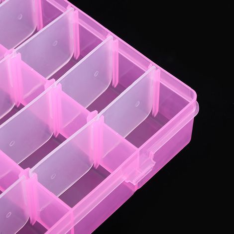 Boîte à bijoux en plastique transparent à 36 compartiments, boîte de rangement pour accessoires et perles avec élastique, recommandée en combinaison avec JY01087. (1/5)