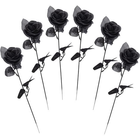 Roses artificielles, fausses fleurs, fleurs noires simulant un mariage, fleurs pour la décoration intérieure (1/4)