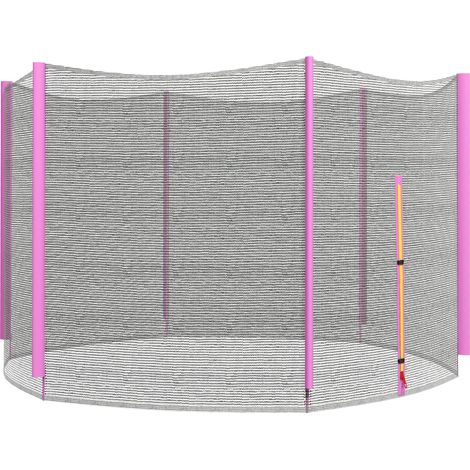 SPORTNOW 8ft Trampoline Net Replacement Safety Net with Zipped Door, Pink (1/5)