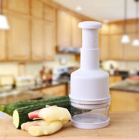 Hachoir multifonction blanc  pour légumes, oignons et ail. (1/4)