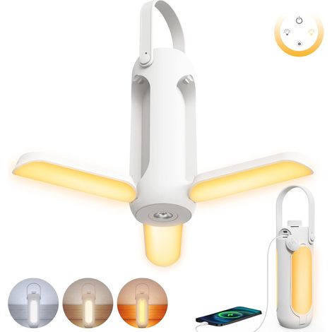 Lampe de camping 10000mAh rechargeable, lumière sans fil dimmable, équipement d’urgence pour intérieur et extérieur (1/5)