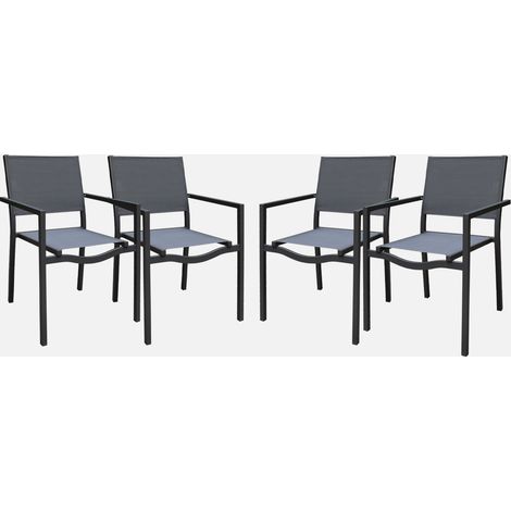 Sedia da giardino impilabile in alluminio, set di 4 (1/5)