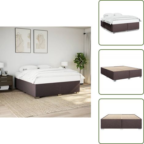 Bettgestell ohne Matratze Dunkelbraun 200x200 cm Stoff - Bettes Gestell - Doppelbett - Massivholzbette - Bettfundamente - Holzbetten (1/5)