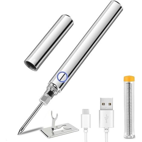 Wireless Tin Soldering Iron, Soldering Kit, 15W Adjustable Temperature 200°C-450°C, USB Rechargeable, for Soldering Repair (1/5)