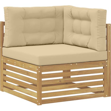 Maison Exclusive - Outdoor Ecksofa Massivholz Akazie Weiß