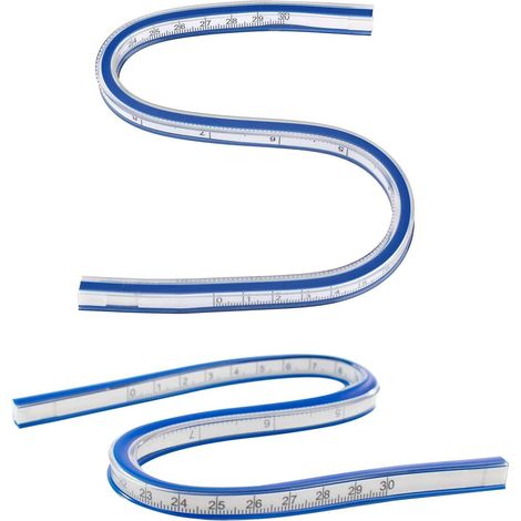 Mètre ruban double face flexible et incurvé en plastique vinyle (30 cm) - Lot de 2 (1/5)