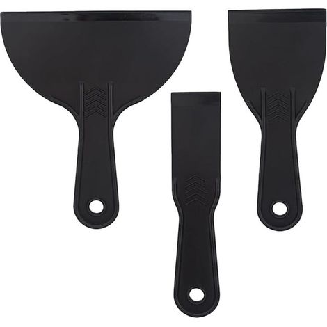 Dreiteiliges Spachtelset, Farbschaber, zum Entfernen von Etiketten, Klebstoff, Farbe und Aufklebern. (1/4)