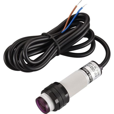 Interrupteur de proximité photoélectrique infrarouge M18, type de réflexion diffuse, E3F-DS200Y1, distance de détection 10-200 cm, 90-250VAC 400mA, normalement ouvert (NO), 2 fils (1/5)