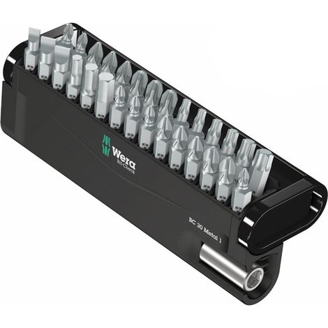 WERA Tough 30 Pce PH/PZ/TX/Hex/Slot Screwdriver Bit Set + Magnetic Holder 057434