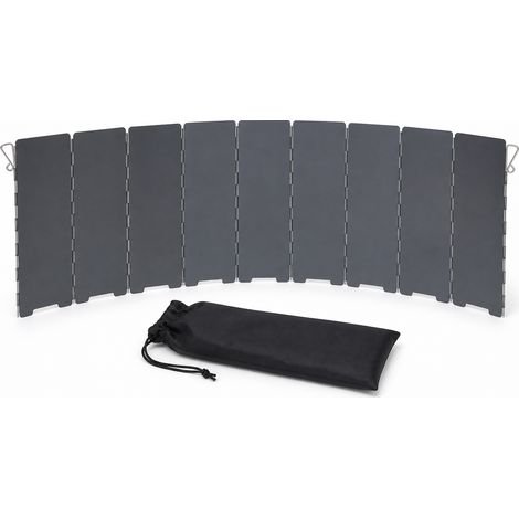 Pare vent pliable pour réchaud à gaz de camping gris foncé 28 cm (1/5)