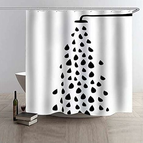 Duschvorhänge mit Haken, wasserdichter und schimmelresistenter Badezimmervorhang 180x180cm