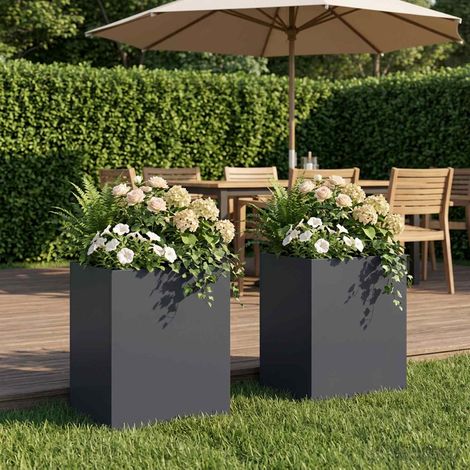 Cache-pot de jardin 2 pc Anthracite 40 x 30 x 50 cm (1/5)
