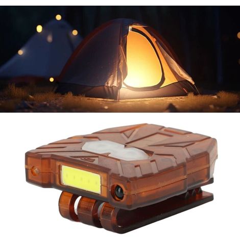 Lampada frontale a clip con rilevamento di movimento, 2 velocità, mini lampada frontale COB a mani libere, ricaricabile tramite USB per escursionismo, pesca, corsa (1/4)