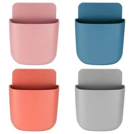 4 Pieces Rangement Telecommande TV, Support de Telecommande Mural, Organisateur, Boîte de Rangement, pour maison, bureau, téléphone portable (1/5)