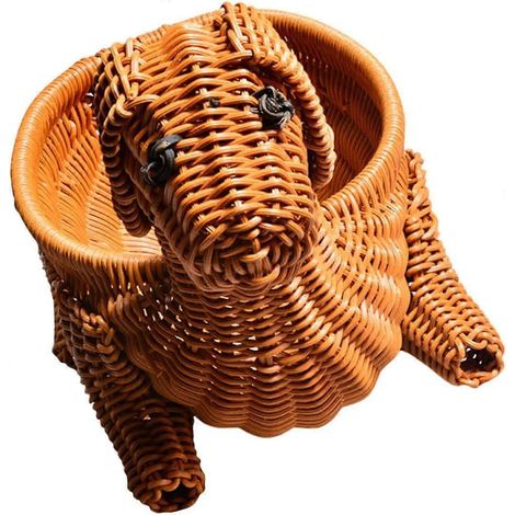 Panier en rotin tressé organisateur de rangement pour fruits en-cas et aliments secs décoratif pour bureau et maison (1/5)