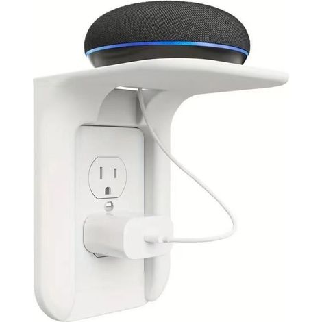 Staffa a muro per doppia presa elettrica verticale – OLS001-W – salvaspazio, portata massima 4,5 kg, installazione rapida in 1 minuto