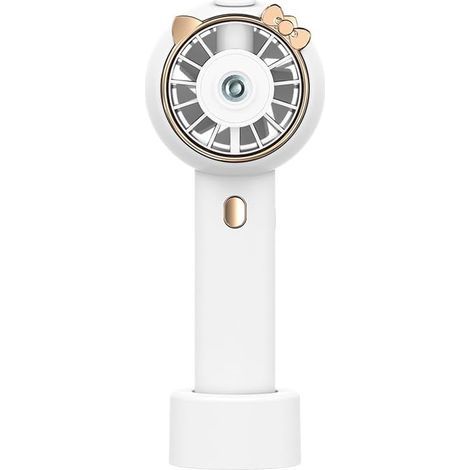 Mini ventilateur brumisateur portable rechargeable par USB avec remplissage d'eau et 3 vitesses (Série Chat, Blanc)-AquaForge (1/5)