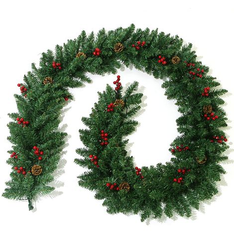 Guirlande De Noël Éclairée - 2,7 M - PVC - Pour Cheminée, Rampe D'Escalier Et Décoration Intérieure Extérieure - Sans Ampoule (1/5)