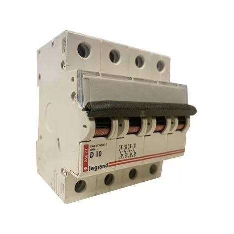 Legrand 006671 Disjoncteur magnéto-thermique 4P 400V 10A courbe D