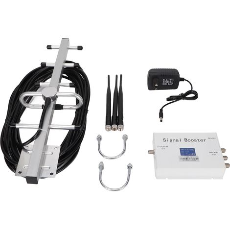 Amplificateur de signal mobile blanc, répéteur de téléphone avec protection antioxydante stable, prise US 110-240V, amplificateur de couverture réseau. (1/5)