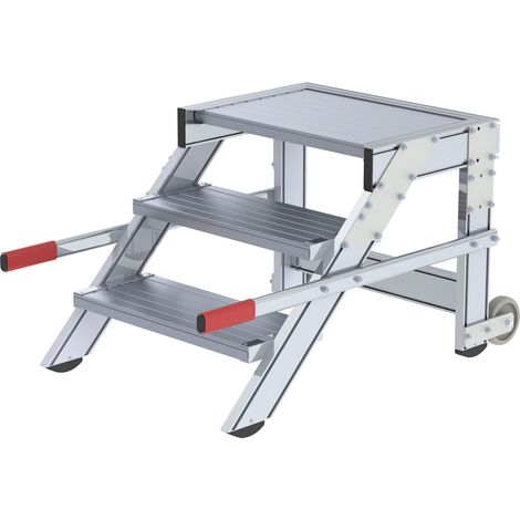 MUNK Arbeitspodest fahrbar Stahl-Gitterrost 600mm Stufenbreite 3 Stufen (1/3)