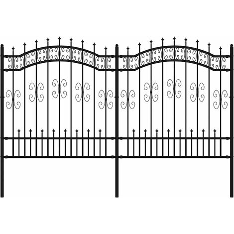 Maison Exclusive - Gartenzaun KAMPEN mit Speerspitze Schwarz 240