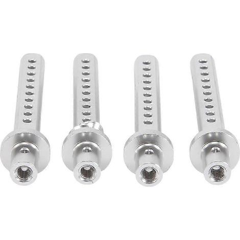 4 supports de carrosserie métalliques pour voiture RC Crawler 1/10 Axial SCX10 SCX10 II D90, argent js (1/5)