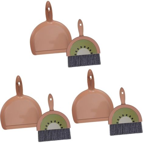 Pretyzoom – Ensemble de 3 mini-balais et pelles à poussière polyvalents pour nettoyage de bureau, maison et voiture (1/4)
