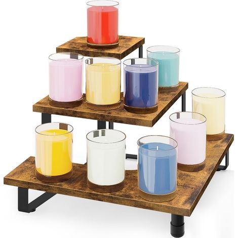 Étagère de présentation portable en bois à 3 niveaux pour comptoir de vente au détail, salons d'artisanat, salons, présentoir de table d'angle à 3 niveaux pour présentation de bijoux (1/5)