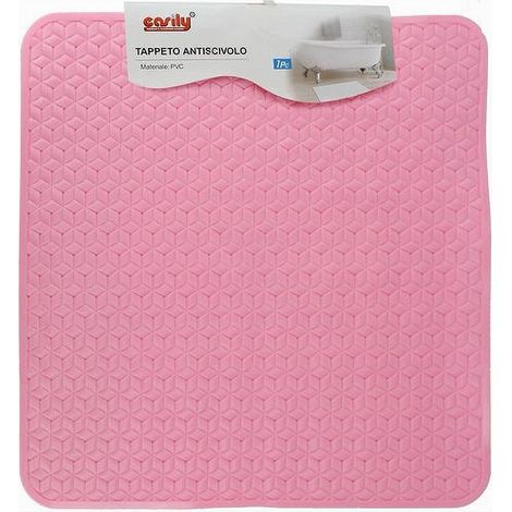 Cleafe - Tappeto Tappetino In Pvc Rosa Antiscivolo Vasca Da Bagno Doccia 51 X 52 Cm 59637 - (1/2)