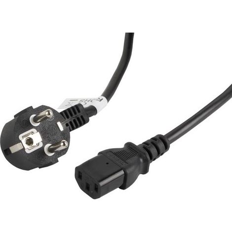 Câble d'alimentation CEE 7/7 - IEC 320 C13 3 m VDE Noir (1/4)