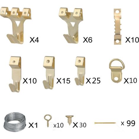 Jiajia AI, Crochet pour Cadre Photo Accroche cadre fixation avec, acier, 220 Pièces pour jardin, terrasse et e (1/5)