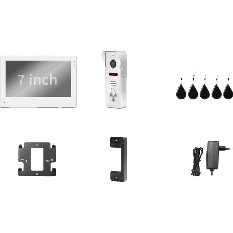 Système de vidéophone, écran tactile couleur de 7 pouces, détection de mouvement, 703HW-206WIC (1/2)