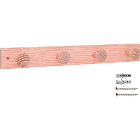 INOFIX Appendiabiti 4 Ganci Legno Rosa