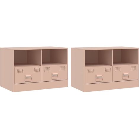 Maison Exclusive - TV-Schränke 2 Stk. Rosa 67x39x44 cm Stahl