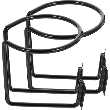 Porte-gobelets pour Voiture et Bateau 2pcs en Fer Noir, Design Classique et Robuste, Support Multi-Fonction pour Boissons et Bouteilles, pour Voiture et Remorque (1/5)