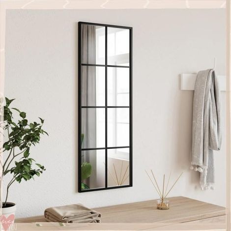 358642 Miroir mural noir 30x80 cm rectangulaire fer (1/5)