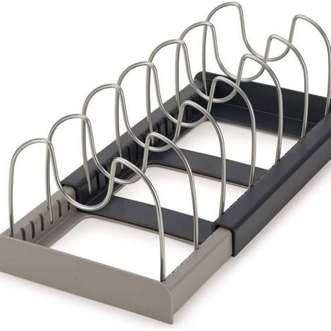 Étagère Télescopique - Réglable 30,5 À 56 Cm - Pour Casseroles Et Couvercles - Noir - 56 X 20,4 X 14,7 Cm - 1 Pièce (1/5)