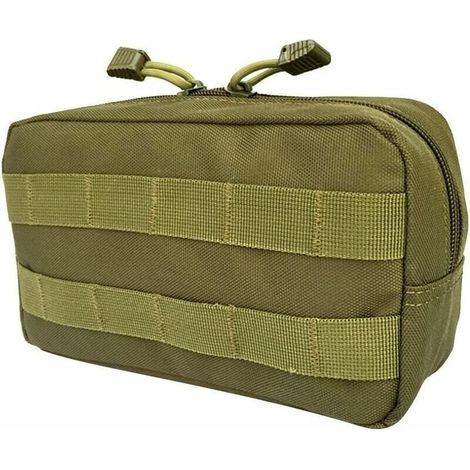 Poches pour sac à dos Poche Portable Sac Outil Premier Secours Molle Utilitaire Fermeture à Glissière Housse Étanche - Vert, (1/4)