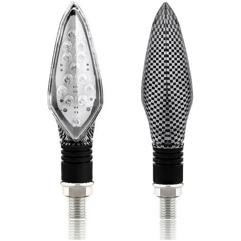 LED-Blinker für Motorräder, Vorder- und Rückblinker, universelles Fahrlicht, 16 LEDs, 2 Stück – Schlangenmuster und Schwarz (1/4)