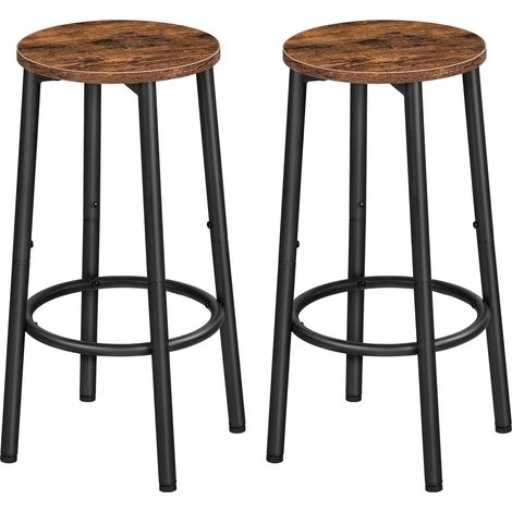 Barhocker 2er-Set, Barstuhl für die Küche mit Fußstütze,Industrieller Barstuhl, stabiles Metallgestell, verstellbare Füße, für Restaurant, Küche, Bar, HOOBRO EBF03BY01 (1/5)