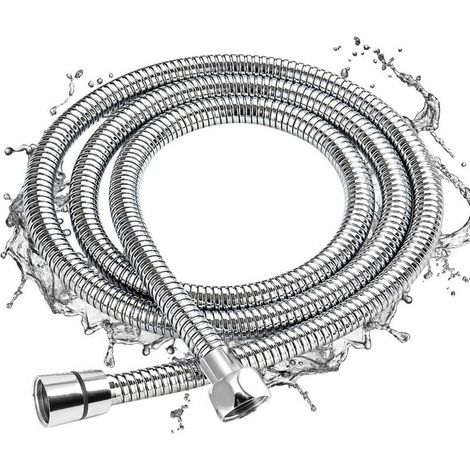 Tuyau de Douche 2M, Chrome Flexible Tuyau de Douche Universel Extensible Tuyau en Acier Inoxydable Anti-Explosion, Anti-Torsion et Anti-Corrosion (1/5)