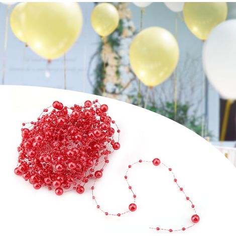 Perles de Pêche Artificielles DIY, 10M Chaîne Rouge pour Décorations de Fête et Mariage (1/3)